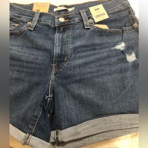 Levi’s Mid Length Denim Shorts Distressed Look Size 29 NWT